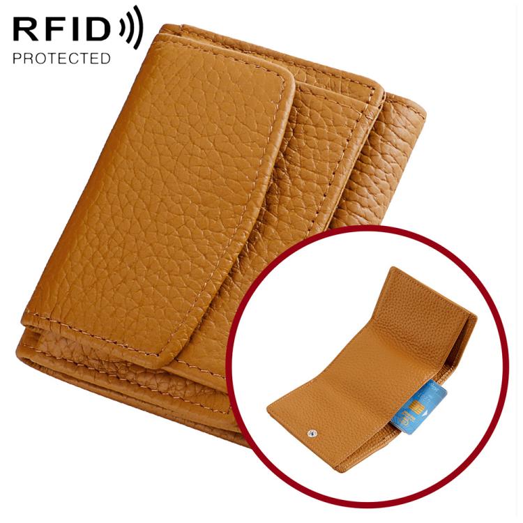 Portafoglio corto da donna in vera pelle con protezione RFID