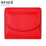 Portafoglio mini semplice in vera pelle con protezione RFID.