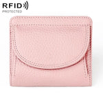 Portafoglio mini semplice in vera pelle con protezione RFID.