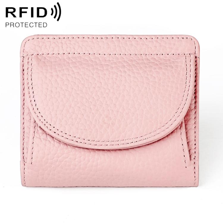 Portafoglio mini semplice in vera pelle con protezione RFID.