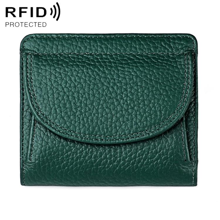 Portafoglio mini semplice in vera pelle con protezione RFID.
