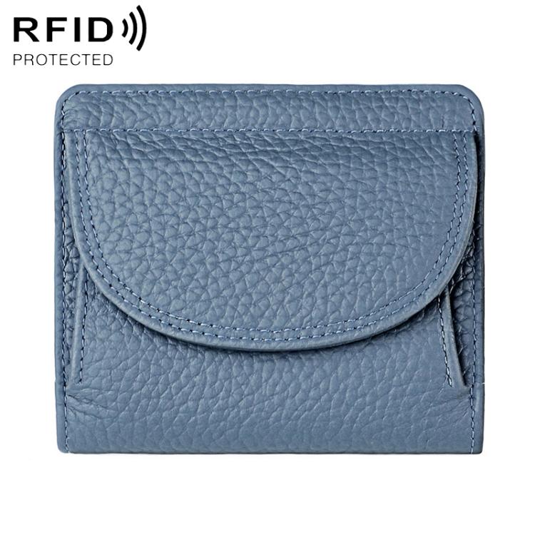 Portafoglio mini semplice in vera pelle con protezione RFID.