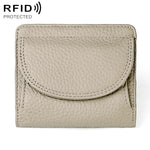 Portafoglio mini semplice in vera pelle con protezione RFID.