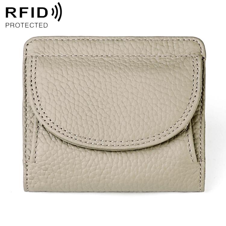 Portafoglio mini semplice in vera pelle con protezione RFID.