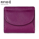 Portafoglio mini semplice in vera pelle con protezione RFID.