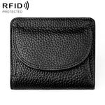 Portafoglio mini semplice in vera pelle con protezione RFID.