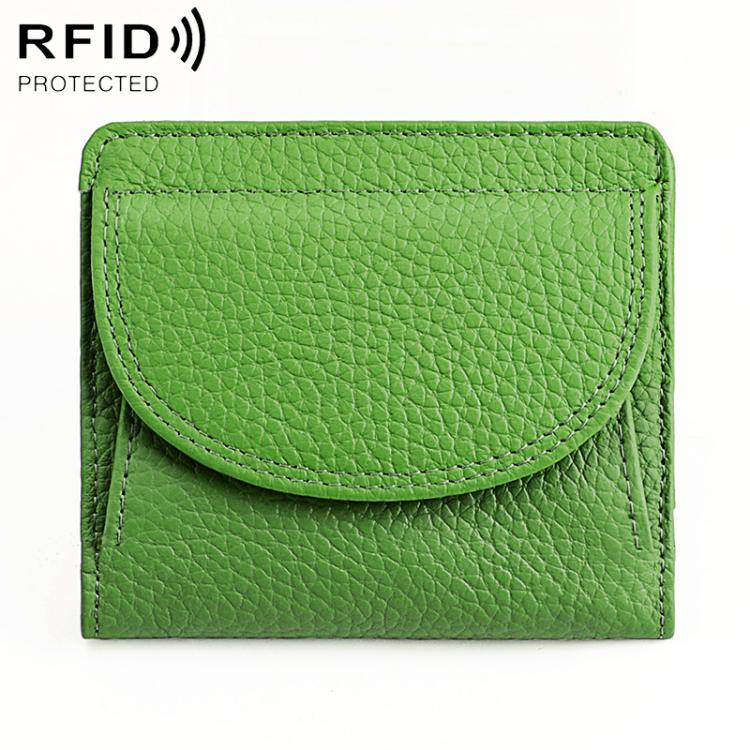 Portafoglio mini semplice in vera pelle con protezione RFID.