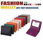 Portafoglio mini semplice in vera pelle con protezione RFID.