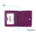 Portafoglio mini semplice in vera pelle con protezione RFID.