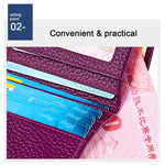 Portafoglio mini semplice in vera pelle con protezione RFID.