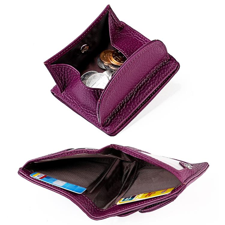 Portafoglio mini semplice in vera pelle con protezione RFID.