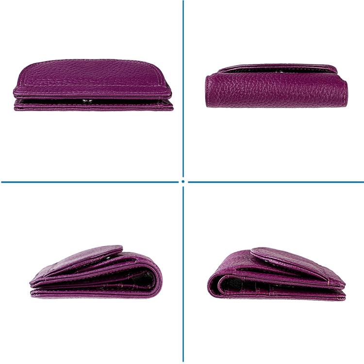 Portafoglio mini semplice in vera pelle con protezione RFID.