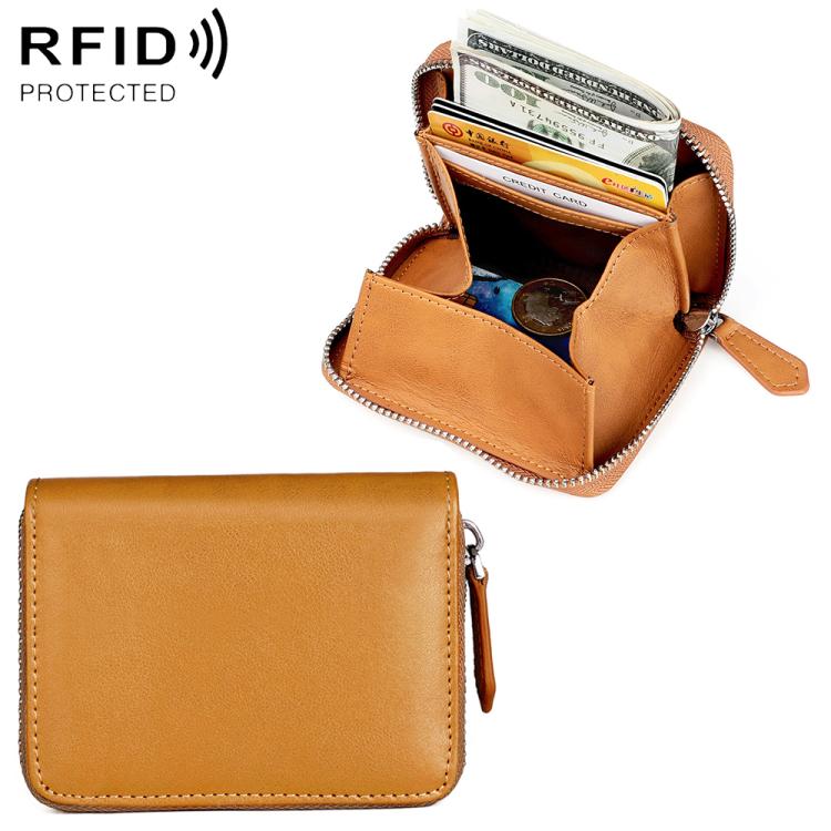 Borsa portaoggetti con cerniera in vera pelle KB228 RFID