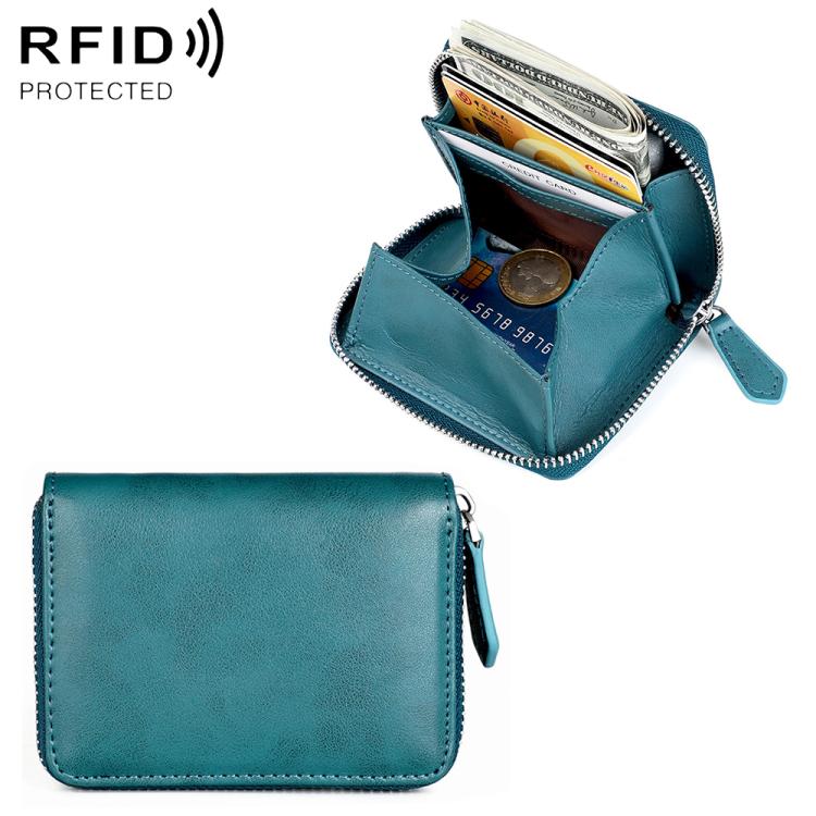 Borsa portaoggetti con cerniera in vera pelle KB228 RFID