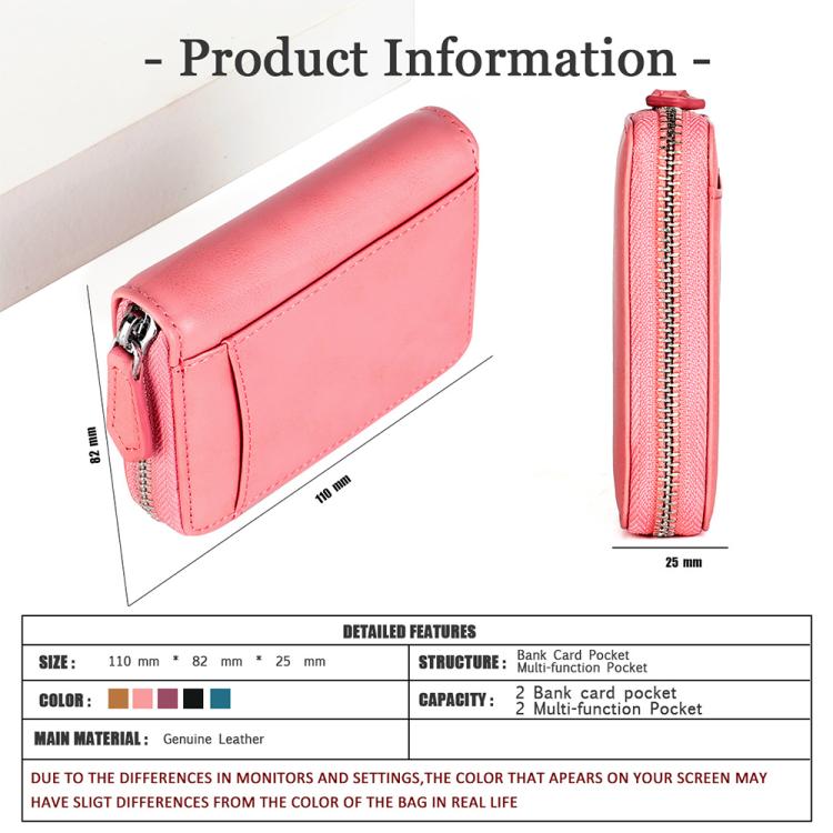 Borsa portaoggetti con cerniera in vera pelle KB228 RFID