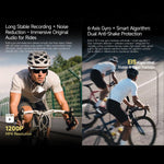 Occhiali sportivi intelligenti da ciclismo W640 da 8 MP con intelligenza artificiale, stabilizzazione dell'immagine a sei assi, Wi-Fi, controllo touch, riduzione del rumore con doppio microfono, traduzione tramite IA.