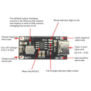 Scheda di ricarica rapida per batterie al litio ternarie polimeriche IP2312 di tipo C, 3A, da 5V a 4,2V, 4,35V, Battery Charging Board