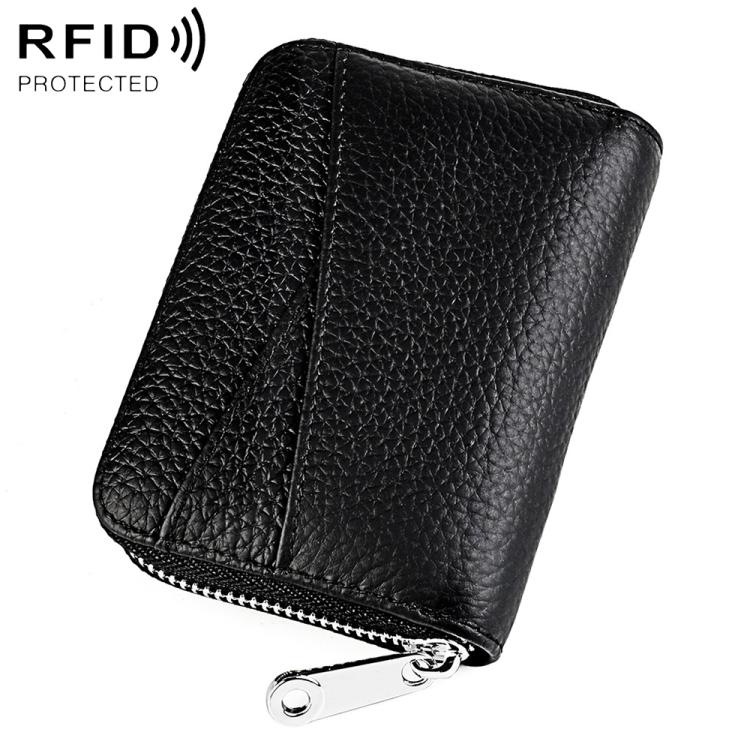 Portafoglio portamonete/carte in vera pelle con cerniera KB20 RFID