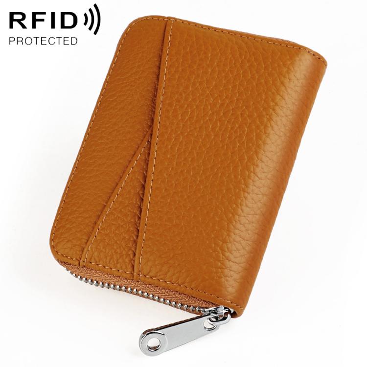 Portafoglio portamonete/carte in vera pelle con cerniera KB20 RFID