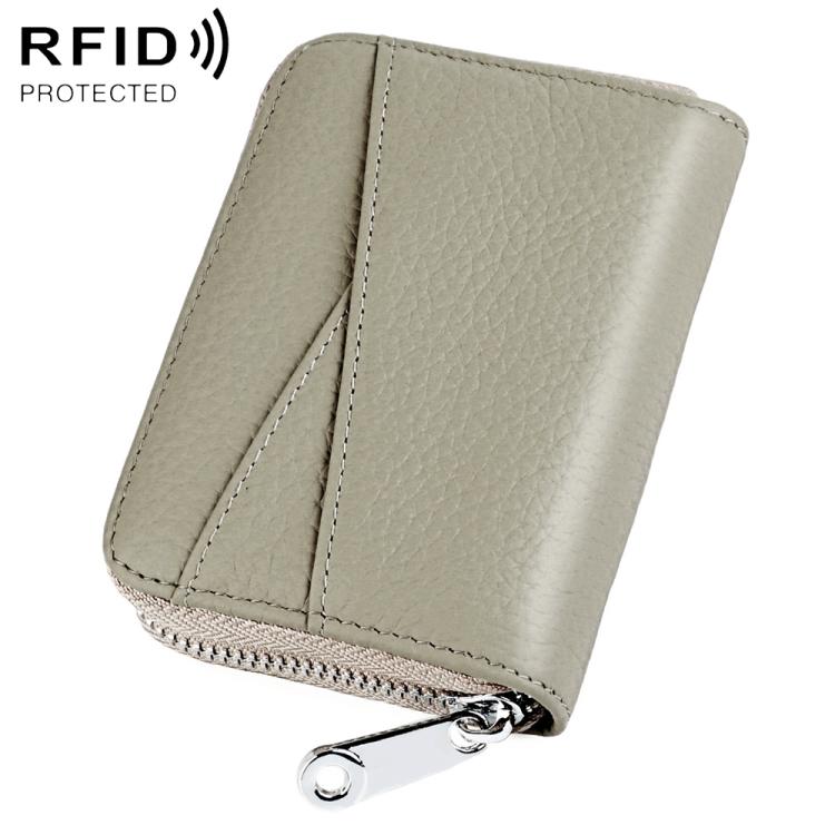 Portafoglio portamonete/carte in vera pelle con cerniera KB20 RFID