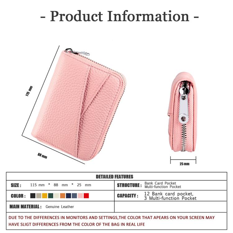 Portafoglio portamonete/carte in vera pelle con cerniera KB20 RFID