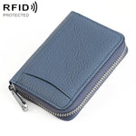 Portafoglio con cerniera in vera pelle antifurto RFID KB301