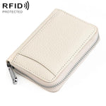Portafoglio con cerniera in vera pelle antifurto RFID KB301