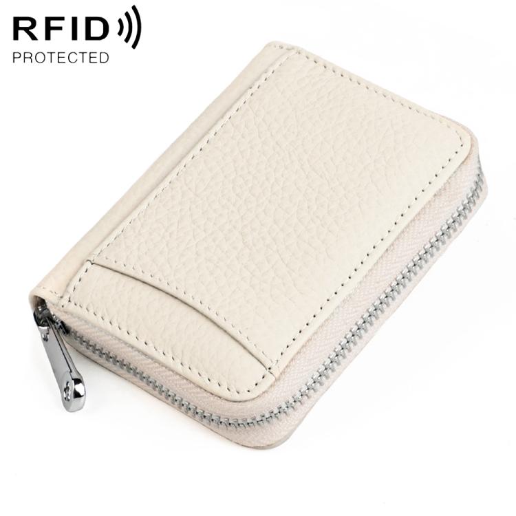 Portafoglio con cerniera in vera pelle antifurto RFID KB301
