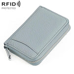 Portafoglio con cerniera in vera pelle antifurto RFID KB301