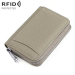 Portafoglio con cerniera in vera pelle antifurto RFID KB301