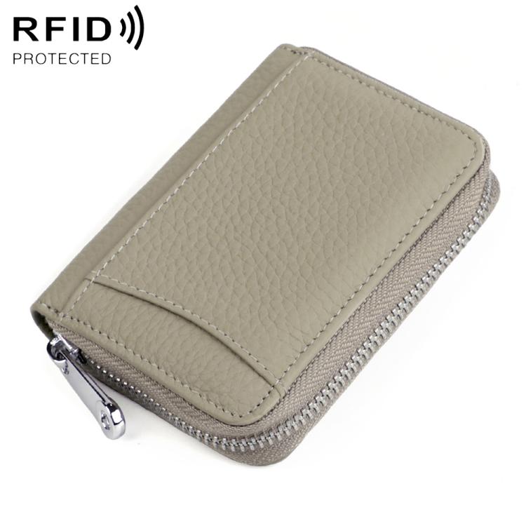 Portafoglio con cerniera in vera pelle antifurto RFID KB301