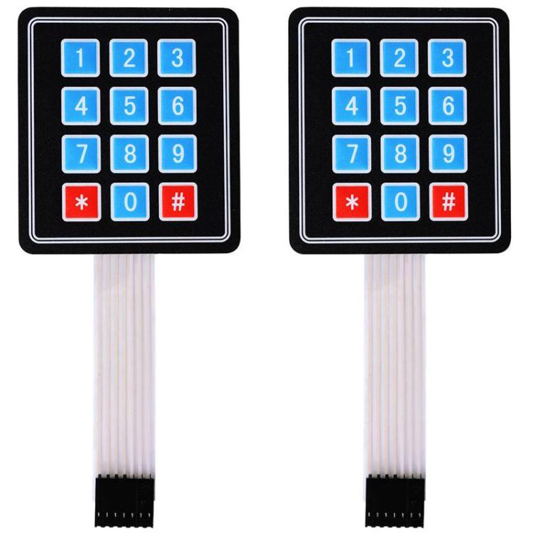 Kit fai da te con 2 tastiere a matrice di interruttori a membrana e pannello di controllo., 3x4, 4x4