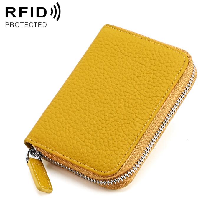Portamonete antifurto RFID KB28 in vera pelle con cerniera