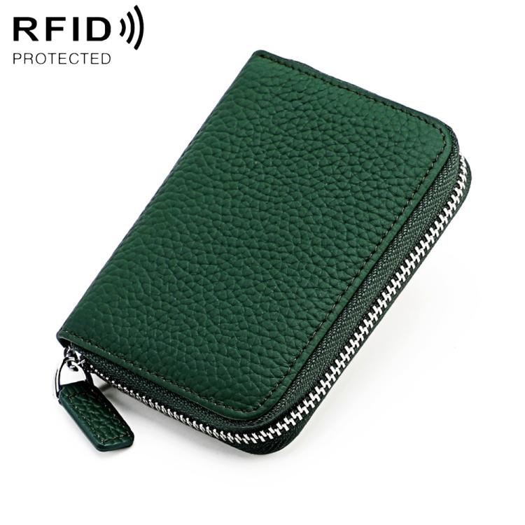 Portamonete antifurto RFID KB28 in vera pelle con cerniera