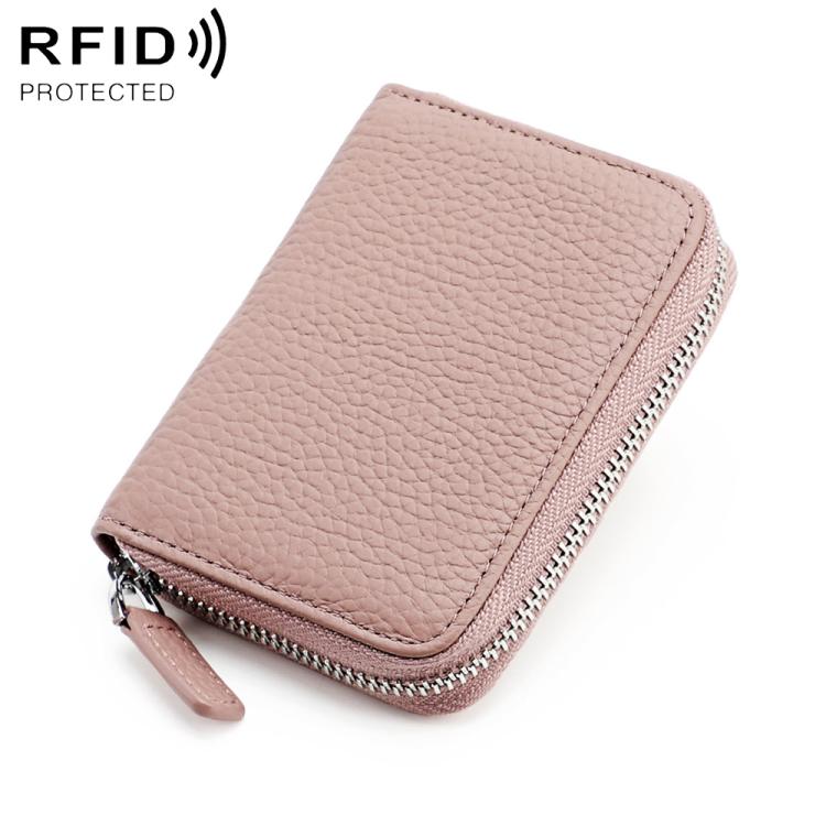 Portamonete antifurto RFID KB28 in vera pelle con cerniera