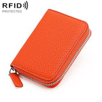 Portamonete antifurto RFID KB28 in vera pelle con cerniera