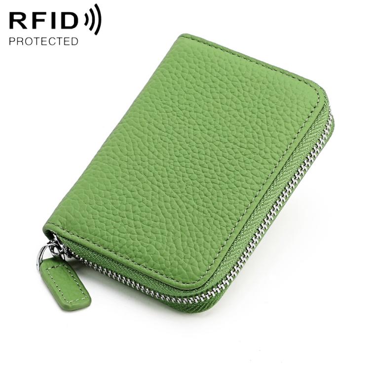 Portamonete antifurto RFID KB28 in vera pelle con cerniera