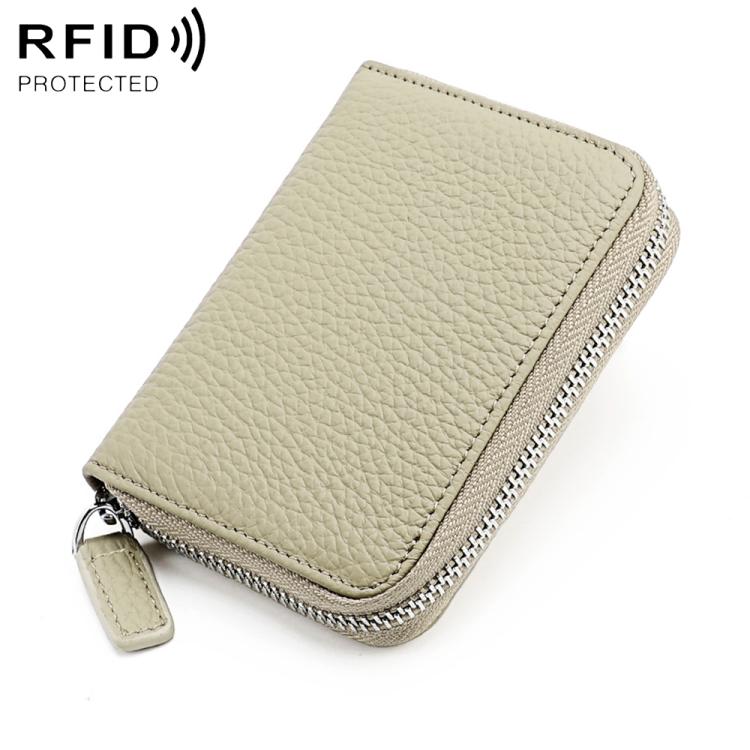 Portamonete antifurto RFID KB28 in vera pelle con cerniera