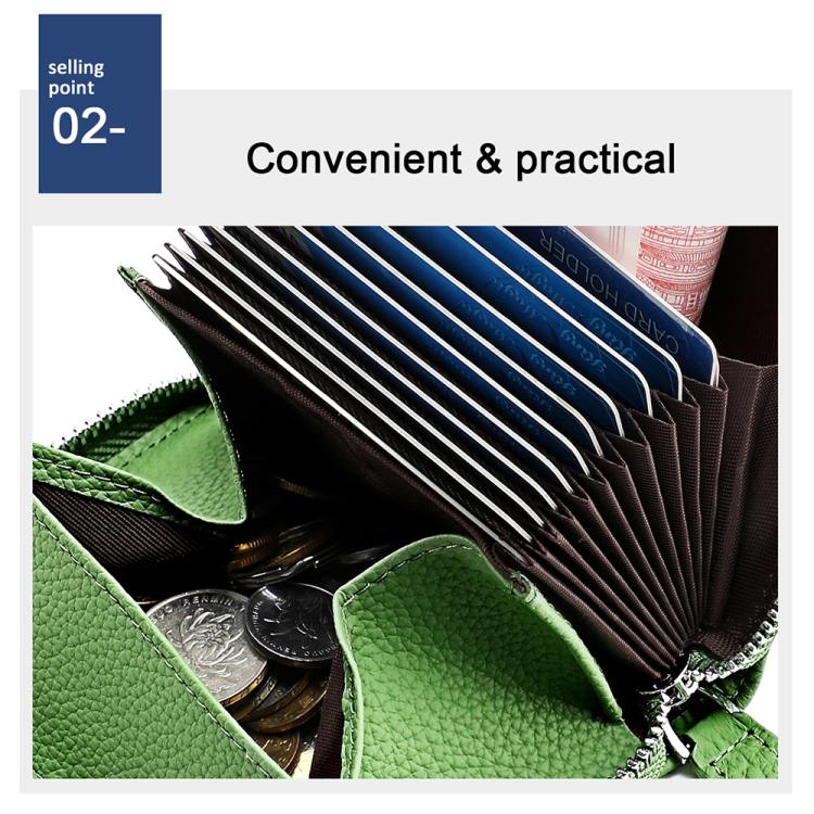 Portamonete antifurto RFID KB28 in vera pelle con cerniera