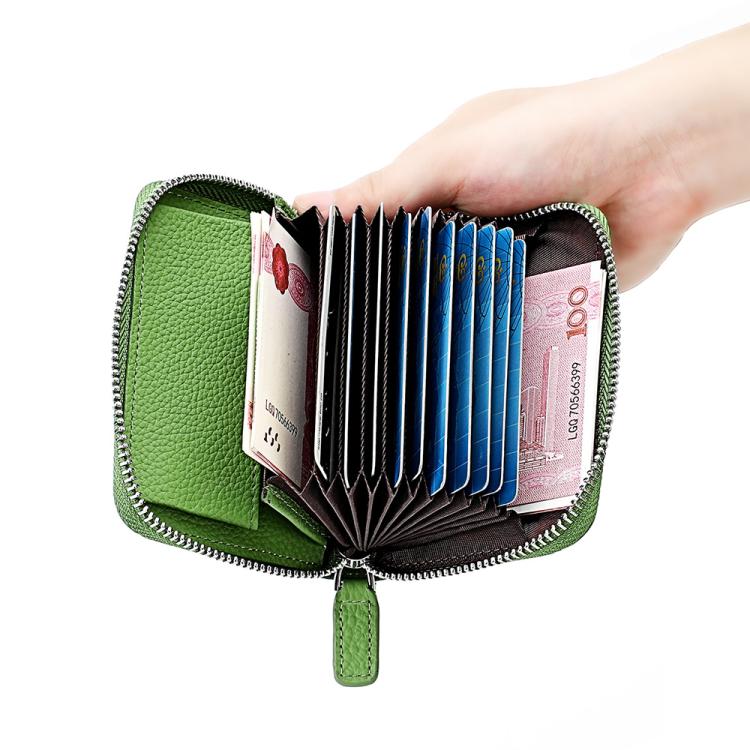 Portamonete antifurto RFID KB28 in vera pelle con cerniera