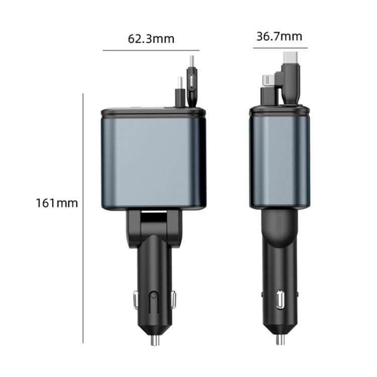 Lettore MP3 Bluetooth per auto F9 con caricatore rapido e cavo retrattile, F9 with Retractable Cable