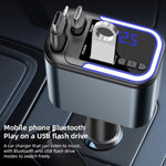 Lettore MP3 Bluetooth per auto F9 con caricatore rapido e cavo retrattile, F9 with Retractable Cable