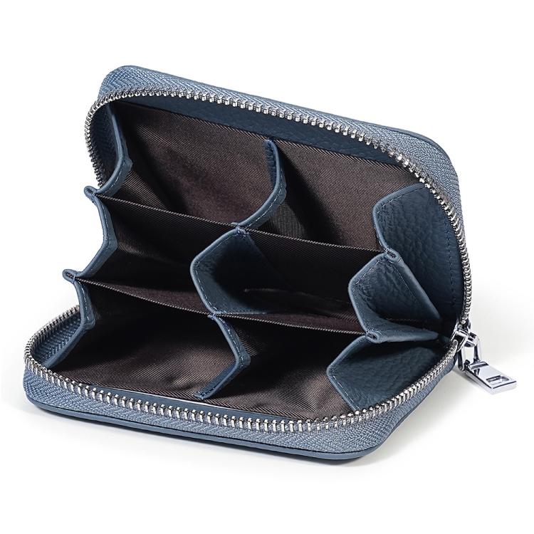 Mini porta carte antifurto RFID in vera pelle con cerniera