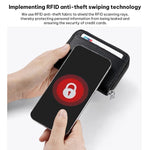 Mini porta carte antifurto RFID in vera pelle con cerniera