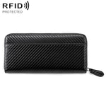 Portamonete a soffietto con cerniera antifurto RFID in vera pelle