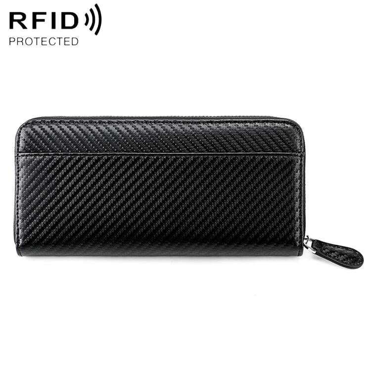 Portamonete a soffietto con cerniera antifurto RFID in vera pelle
