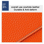 Portamonete a soffietto con cerniera antifurto RFID in vera pelle