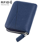 Portafoglio porta carte KB23 in vera pelle con cerniera e scomparto multiplo a fisarmonica con tecnologia RFID.