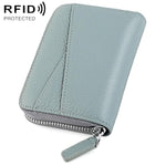 Portafoglio porta carte KB23 in vera pelle con cerniera e scomparto multiplo a fisarmonica con tecnologia RFID.