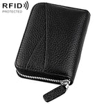 Portafoglio porta carte KB23 in vera pelle con cerniera e scomparto multiplo a fisarmonica con tecnologia RFID.